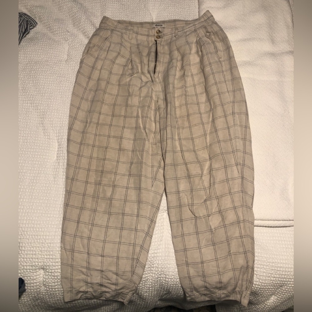 Madewell Checkered Linen Pants